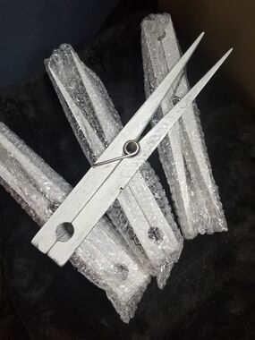 Giant Wood 12" Clothespins Set Of 4 Whitewash- Open Box